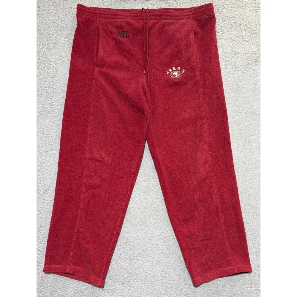 Vintage San Francisco 49ERS Fleece Red Pants Mens size XL 40x28